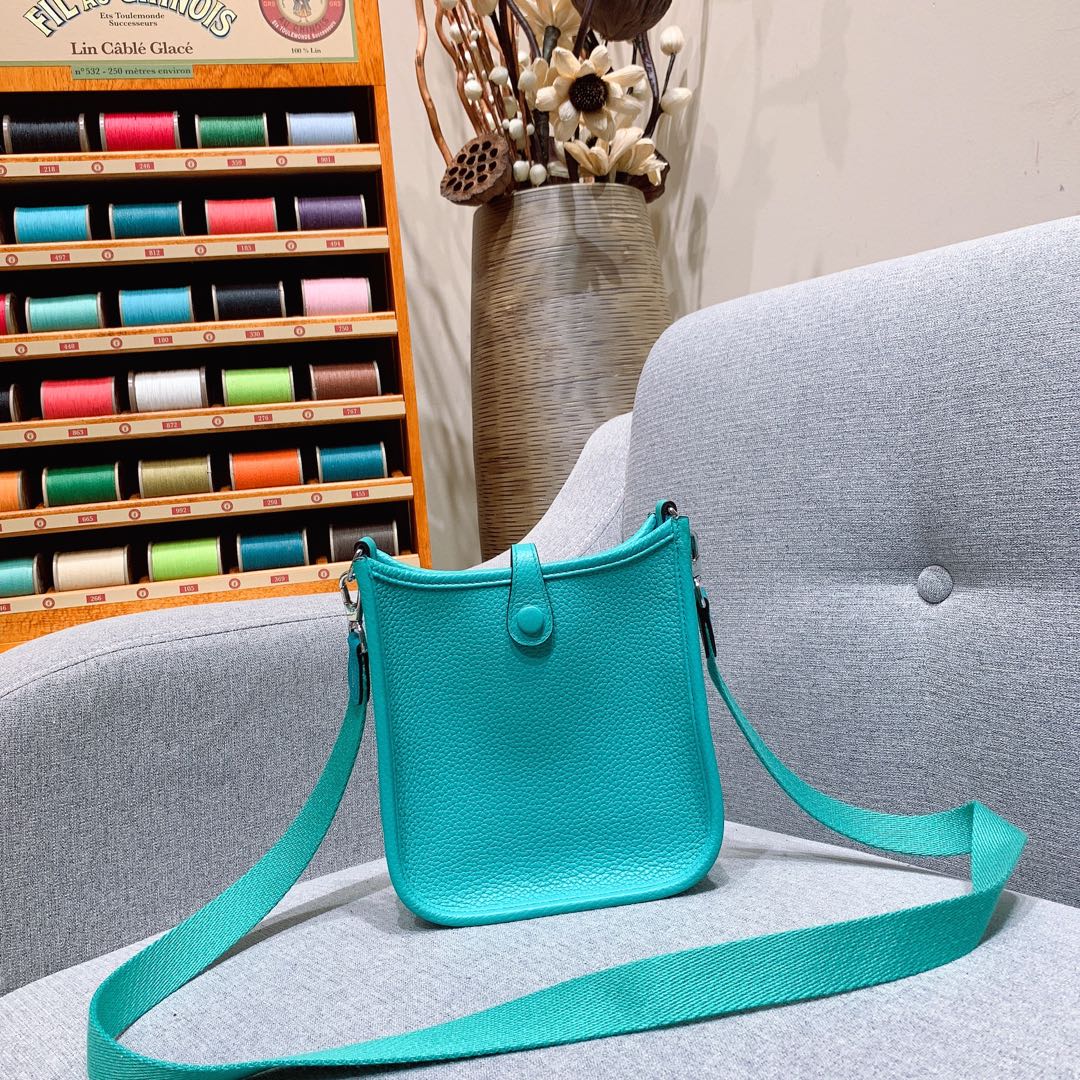 에르메스 미니 에블린16 티파니 그린 은장 끌레망스 가죽